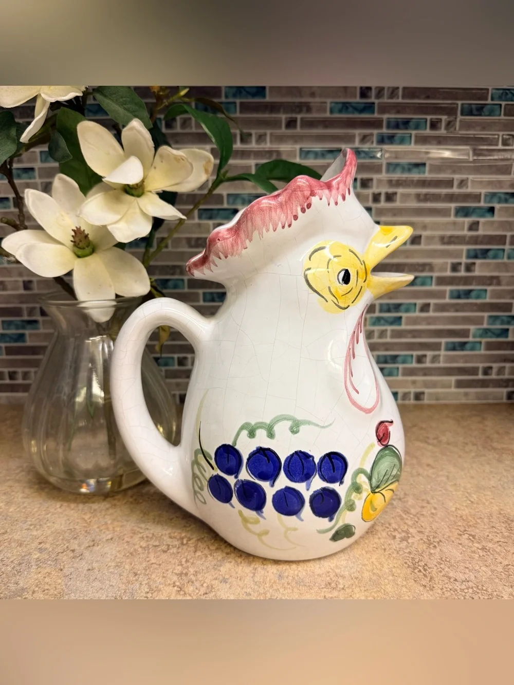 Mesa international Chicken Rooster pitcher vase